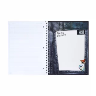 Cuaderno Argollado Tapa Dura Grande 80 Hojas Cuadriculado Jean Book
