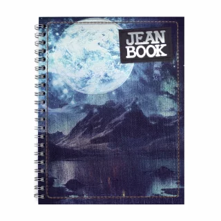 Cuaderno Argollado Tapa Dura Grande 80 Hojas Cuadriculado Jean Book - Luna