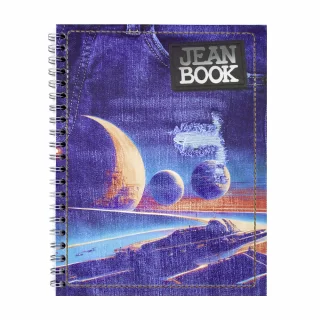 Cuaderno Argollado Tapa Dura Grande 80 Hojas Cuadriculado Jean Book - Planetas Naranja