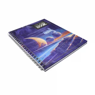 Cuaderno Argollado Tapa Dura Grande 80 Hojas Cuadriculado Jean Book - Planetas Naranja