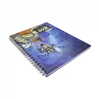 Cuaderno Argollado Tapa Dura Grande 80 Hojas Cuadriculado Jean Book - Planetas Y Astronauta