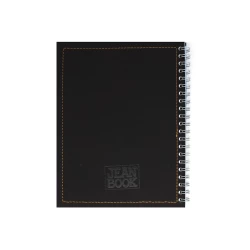 Cuaderno Argollado Tapa Dura Grande 80 Hojas Cuadriculado Jean Book Tela Real  Negro