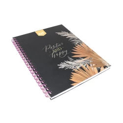 Cuaderno Argollado Tapa Dura Grande 80 Hojas Cuadriculado Kiut And Happy