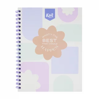 Cuaderno argollado tapa dura grande 80 hojas cuadriculado Kiut best happen