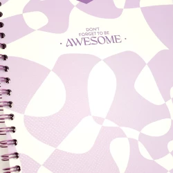 Cuaderno Argollado Tapa Dura Grande 80 Hojas Cuadriculado Kiut Forget To Be