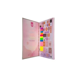Cuaderno Argollado Tapa Dura Grande 80 Hojas Cuadriculado Kiut Platino Corazones