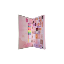 Cuaderno Argollado Tapa Dura Grande 80 Hojas Cuadriculado Kiut Platino Corazones