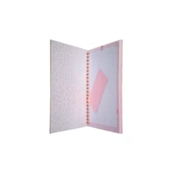 Cuaderno Argollado Tapa Dura Grande 80 Hojas Cuadriculado Kiut Platino Corazones