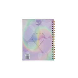 Cuaderno Argollado Tapa Dura Grande 80 Hojas Cuadriculado Kiut Platino Corazones
