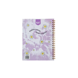 Cuaderno Argollado Tapa Dura Grande 80 Hojas Cuadriculado Kiut Platino Positive Mood