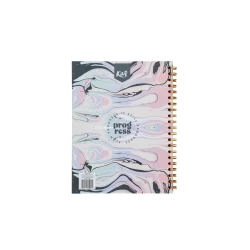 Cuaderno Argollado Tapa Dura Grande 80 Hojas Cuadriculado Kiut Platino Self Love