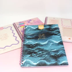 Cuaderno Argollado Tapa Dura Grande 80 Hojas Cuadriculado Kiut The Sea
