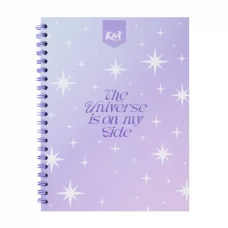 Cuaderno argollado tapa dura grande 80 hojas cuadriculado Kiut the universe is