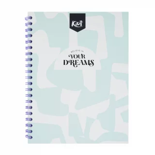 Cuaderno argollado tapa dura grande 80 hojas cuadriculado Kiut your dreams