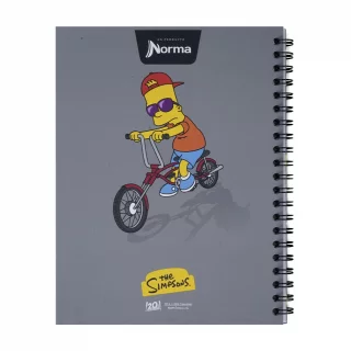 Cuaderno Argollado Tapa Dura Grande 80 Hojas Cuadriculado Los Simpsons