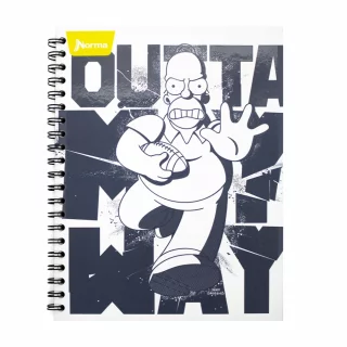 Cuaderno Argollado Tapa Dura Grande 80 Hojas Cuadriculado Los Simpsons - Outta My Way