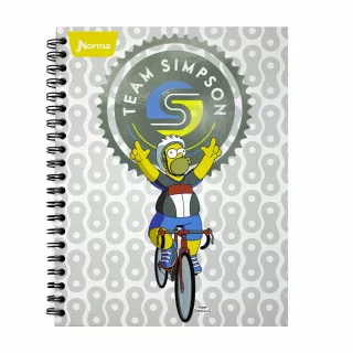 Cuaderno Argollado Tapa Dura Grande 80 Hojas Cuadriculado Los Simpsons - Team Simpson
