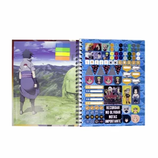 Cuaderno Argollado Tapa Dura Grande 80 Hojas Cuadriculado Naruto Deidara