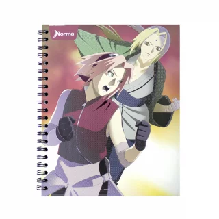 Cuaderno Argollado Tapa Dura Grande 80 Hojas Cuadriculado Naruto Sakura