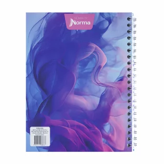 Cuaderno Argollado tapa dura grande 80 Hojas Linea Corriente Academico - Humo Morado Y Rosa