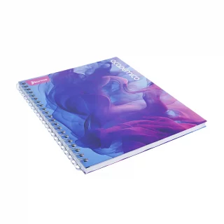 Cuaderno Argollado tapa dura grande 80 Hojas Linea Corriente Academico - Humo Morado Y Rosa