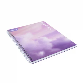 Cuaderno Argollado tapa dura grande 80 Hojas Linea Corriente Academico - Nubes Lila