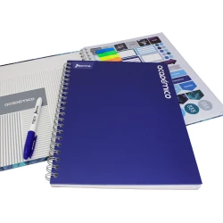 Cuaderno Argollado Tapa Dura Grande 80 Hojas Linea Corriente Academico Azul Rey
