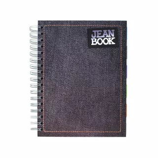 Cuaderno Argollado Tapa Dura Grande 80 Hojas Linea Corriente Jean Book Negro