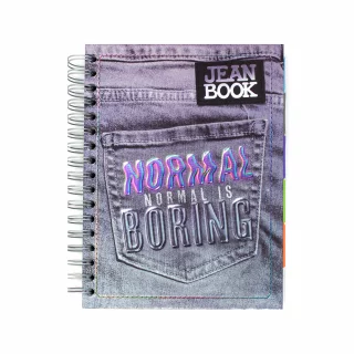 Cuaderno Argollado Tapa Dura Grande 80 Hojas Linea Corriente Jean Book Normal