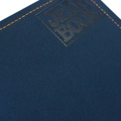 Cuaderno Argollado Tapa Dura Grande 80 Hojas Linea Corriente Jean Book Tela Real  Azul Oscuro
