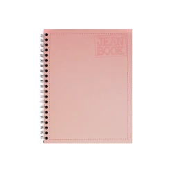 Cuaderno Argollado Tapa Dura Grande 80 Hojas Linea Corriente Jean Book Tela Real  Rosa