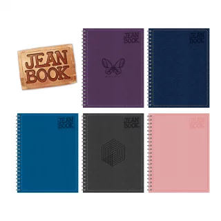 Cuaderno Argollado Tapa Dura Grande 80 Hojas Linea Corriente Jean Book Tela Real
