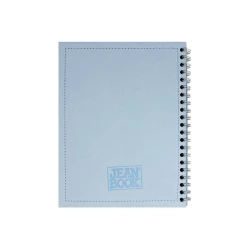 Cuaderno Argollado Tapa Dura Grande 80 Hojas Linea Corriente Jean Book Tela Real Azul Cielo