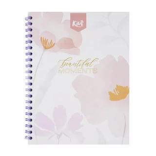 Cuaderno argollado tapa dura grande 80 hojas línea corriente Kiut beautiful moments