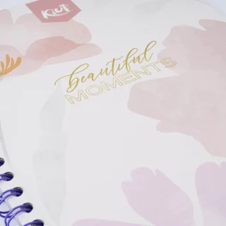 Cuaderno argollado tapa dura grande 80 hojas línea corriente Kiut beautiful moments