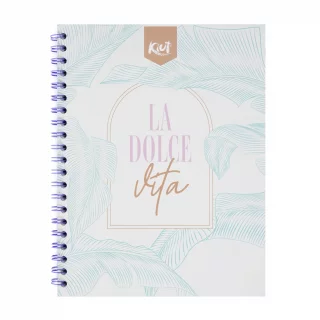 Cuaderno argollado tapa dura grande 80 hojas línea corriente Kiut la dolce vita