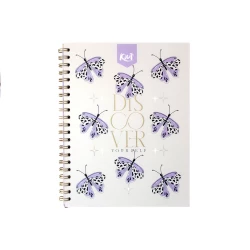 Cuaderno Argollado Tapa Dura Grande 80 Hojas Linea Corriente Kiut Platino Discover