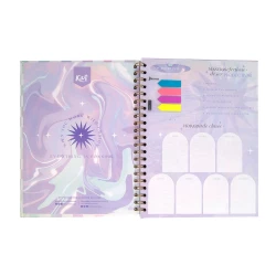 Cuaderno Argollado Tapa Dura Grande 80 Hojas Linea Corriente Kiut Platino Find Joy Wherever