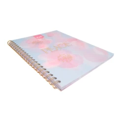 Cuaderno Argollado Tapa Dura Grande 80 Hojas Linea Corriente Kiut Platino Peace