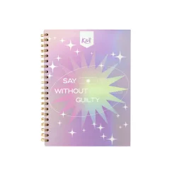 Cuaderno Argollado Tapa Dura Grande 80 Hojas Linea Corriente Kiut Platino Say No