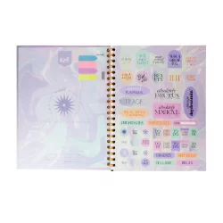 Cuaderno Argollado Tapa Dura Grande 80 Hojas Linea Corriente Kiut Platino Say No
