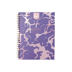 Cuaderno Argollado Tapa Dura Grande 80 Hojas Linea Corriente Kiut Platino Shine Bright