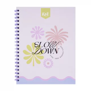 Cuaderno argollado tapa dura grande 80 hojas línea corriente Kiut slow down