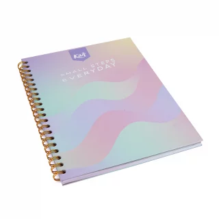 Cuaderno argollado tapa dura grande 80 hojas línea corriente Kiut small steps