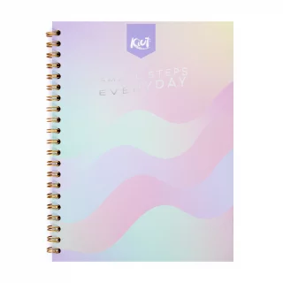 Cuaderno argollado tapa dura grande 80 hojas línea corriente Kiut small steps
