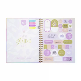 Cuaderno argollado tapa dura grande 80 hojas línea corriente Kiut small steps