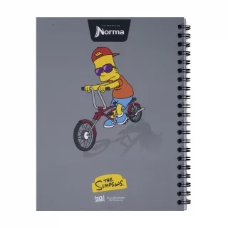 Cuaderno Argollado Tapa Dura Grande 80 Hojas Linea Corriente Los Simpsons