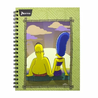 Cuaderno Argollado Tapa Dura Grande 80 Hojas Linea Corriente Los Simpsons - Atardecer