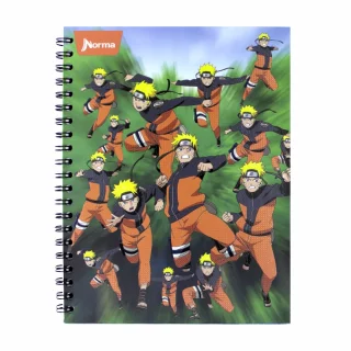 Cuaderno Argollado Tapa Dura Grande 80 Hojas Linea Corriente Naruto Clones