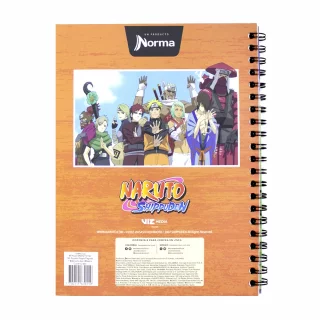 Cuaderno Argollado Tapa Dura Grande 80 Hojas Linea Corriente Naruto Clones